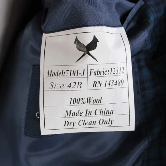 Cardinal of Canada NWT 100% Wool Sport Coat Size 42R US In Blues w/ Teal Plaid